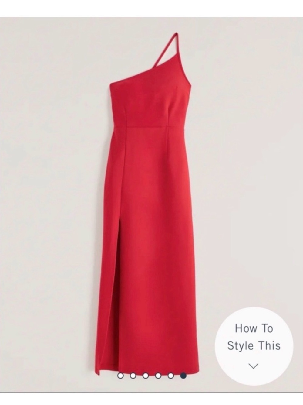 Red One-Shoulder Evening Dress
